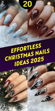 Holiday Manicure Ideas, December Nails Christmas, Sparkly Christmas Nails, Christmas Nails Ideas, Plaid Nail Designs, Blue And Silver Nails, Red And Gold Nails, Christmas Nail Ideas