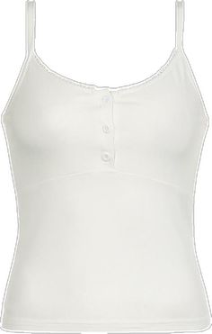 White Stretch Tops With Button Closure, White Stretch Top With Button Closure, White Stretch Tops With Buttons, White Stretch Top With Buttons, Summer Stretch Tops With Buttons, Stretch Summer Tops With Buttons, Stretch Tops With Buttons For Summer, Casual White Buttoned Tank Top, Casual Tank Top With Buttons