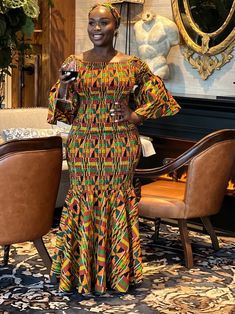 Freesize Elastic African Dress, Womens Kente Maxi Dress, Freesize Size African Dress Fits Small to 2X - Etsy Liberia Kitenge Designs, Nigerian Lace Styles Dress, Long African Dresses, Kindergarden Activities, Long Gowns, Ghanaian Fashion, Best African Dresses, African Print Dress Designs