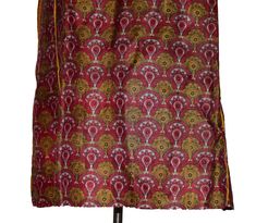 "Item Description :: Antique Vintage Indian Kurta Top Lucknow Kantha Beautiful Flower Printed Banarasiv Brocade Zari Work Long Pure Silk Ethnic Tunic Kurta A lightweight linen blend tunic features richly old Brocade Zari Border Work along the front. Excellent for multiple seasons. Approximately knee length with cap sleeves. The plunging V neck and fitted waist add to the flattering silhouette of this piece. Easy to dress up or down and super comfortable to boot! Measurements: Size Type: Regular Traditional Salwar Kameez With Embroidered Border For Summer, Unstitched Bohemian Art Silk Kurta, Festive Folk Traditional Wear With Zari Work, Bohemian Silk Traditional Wear For Festival, Bohemian Art Silk Kurta For Festive Occasions, Bohemian Silk Salwar Kameez With Floral Embroidery, Navratri Folk Traditional Wear With Zari Work, Bohemian Style Art Silk Kurta For Festivals, Traditional Patterned Dupatta For Summer