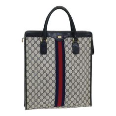 Brand : Gucci Color : Navy / Red Material : Pvc Leather / Gg Canvas Size(Cm) : W36cm X H40cm X D8cm(Approx) / Handle Drop 17cm(Approx) Size(Inch) : W14.2 X H15.7 X D3.1inch(Approx) / Handle Drop 6.7inch(Approx) Style : Hand Bag Accessory : There Is No Item Box And Dust Bag. We Will Send Only The Item Which Is Put In The Photo. Product No. : 010 378 Serial No. : 010.378... Made In : Italy Rank : Cd Sku : Ar12310 Condition : Outside : Surface : Lose Shape , Rubbing , Stain Leather : Rubbing , Scra Pre-owned Classic Gucci Bags, Pre-owned Designer Rectangular Bag, Pre-owned Rectangular Business Bags, Pre-owned Rectangular Gucci Bag, Pre-owned Gucci Bags For Shopping, Pre-owned Gucci Top Handle Bag, Hand Bag, Womens Tote Bags, Gucci Bag