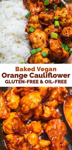 baked vegan orange cauliflower gluten - free and oil - free