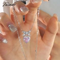 TAVIMART Y2K Crystal Bowknot Heart Pendant Necklace For Women Sweet Cool Girl Trendy Clavicle Chain Aesthetic Necklace Jewelry Party Gift Chain Aesthetic, Chains Aesthetic, Aesthetic Necklace, Faux Fur Bucket Hat, Xl Fashion, Prom Party Dresses, Heart Pendant Necklace, Womens Midi Dresses, Necklace For Women