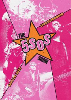 an advertisement for the 538 show in front of a pink background with orange and yellow stars