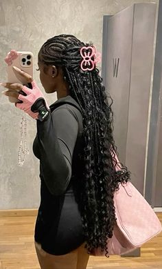 Braids For Black Women Knotless, Knotless With Color, Unicorn Braids, Unicorn Braid, Typa Girl, Girly Vibes, Braids For Black, Braids Ideas, Braided Hairstyle