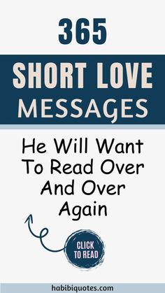 the front cover of a short love messages