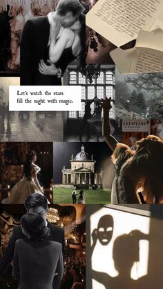 a collage of photos with text and images in the middle, including an image of a woman holding a man's head