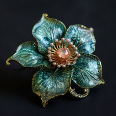 A delicate brooch adorned with hand painted porcelain roses, exuding vintage charm. Elegant Enamel Flower Brooches, Elegant Enamel Brooch Pin, Handmade Green Enamel Brooches, Elegant Flower Enamel Pin Collectible, Vintage Rose Flower Brooch, Formal Flower Enamel Brooches, Formal Flower-shaped Enamel Brooches, Elegant Flower Shaped Enamel Pin For Formal Occasions, Elegant Formal Flower Enamel Pin