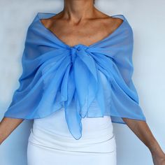 Formal Scarf, Bridesmaid Shawl, Baby Blue Color