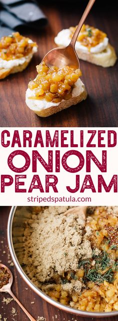 this caramelized onion pea jam is an easy and delicious appetizer