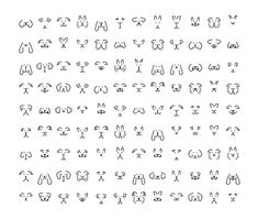 an image of different animal faces drawn by hand