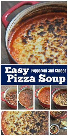 an easy pepperoni and cheese pizza soup recipe