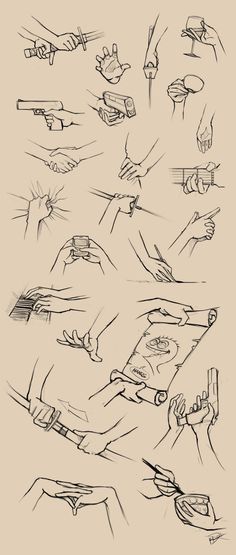 an image of hand gestures drawn in black and white