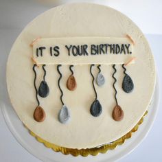 a birthday cake with the words it is your birthday on it's icing