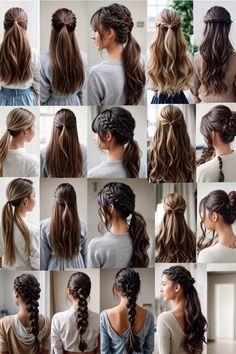 Hairstyles For Modern Dress, Braided 2 Ponytail Hairstyles, Ponytail With Braiding Hair, Twisted Chignon, Two Ponytail Hairstyles, Cute Ponytail Hairstyles