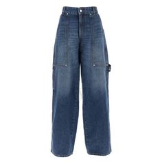 Stella Mccartney Ladies Bottoms. Fashion category: Jeans & Denim. SKU: 6D0150 3SPH33-4003. Color: Dark Blue. Stella Mccartney Workwear Wide-Leg Denim Cargo Jeans. Designed with a high-rise waist, this cargo pants features a zip fly with a button closure, whiskering effect, multiple pockets, and logo embroidery on the back. 100% Cotton. Stella Mccartney Jeans, Denim Cargo, Denim Shoes, Cargo Jeans, Wide Leg Denim, Logo Embroidery, Jeans Denim, Fashion Sunglasses, Short Pants