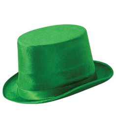 Beistle Vel-felt top hat in green color featuring single size forms perfect attire for St. Patrick's day celebrations, sold as 2 per pack. Beistle Vel-felt top hat in green color is made of foam core material with velour coating and is ideal to use in party occasions. High quality hat comes in an universal fit design, sold as 2 per pack. Green. Theme: St. Patricks. Material: Foam core with velour coating. One size fits most. Simple and easy way to make Halloween a blast. St Patricks Day Hat, Event Supplies, Felt Material, Green Hats, Quality Hats, Stylish Hats, Shape And Form, Felt Fabric, Top Hat