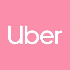 the word'uber'in white on a pink background