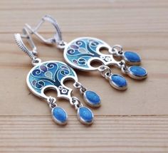 Enameling Jewelry, Cloisonne Enamel Jewelry, Cloisonne Jewelry, Jewelry Design Drawing, Terracotta Jewellery, Gold Jewelry Stores, Art Jewelry Contemporary, Magical Jewelry, Silver Earrings Handmade