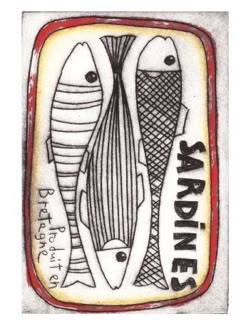 an image of two fish in a red and white frame with the words'kaydines'on it