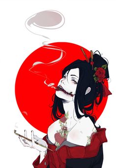 Kuchisake Onna: Japanese Mythology by Wolf-Fram Kuchisake Onna, Japanese Yokai, Japanese Mythology, Japanese Horror, Geisha Art, Japanese Drawings, Witch Trials, Japon Illustration, Samurai Art