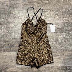 Size Xs Brand New With Tags! Sequins All Around Adjustable Spaghetti Strap Gold Fitted Jumpsuits And Rompers For Summer, Fitted Gold Jumpsuits And Rompers For Summer, Gold Fitted Jumpsuits And Rompers For Date Night, Kylie Jumpsuit, Cargo Jumpsuit, White Lace Romper, Boho Romper, Red Boho, Cropped Jumpsuit