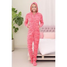 Invest in yourself, invest in comfort. Relax in both comfort and style with these stylish onesie adult pajamas women from Alexander Del Rossa. Whether you decide to buy this fleece non-footed or footed pajamas as a gift or for yourself, everyone deserves a life of comfort. Feel good from head to toe in the fabric you wear. Warm and soft, this onesie women pajamas set are made from coral fleece to keep you warm no matter how low the temperature drops. Plus, there’s a cozy drawstring hood to keep Pink Winter Onesie For Loungewear, Winter Pink Onesie For Loungewear, Pink Winter Loungewear Onesie, Casual Pink Onesie For Sleep, Casual Super Soft Onesie For Loungewear, Casual Pink Hooded Onesie, Casual Pink Onesie For Winter, Casual Winter Pink Onesie, Casual Pink Winter Onesie