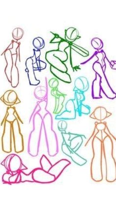 an image of different colored paper dolls in the shape of people and their names on them