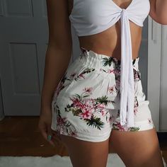 Reposhing This Item I Purchased From @Theora. Loved It, But Ready To Rotate For Something New. Questions? Leave A Comment Below! High Waist Cotton Party Shorts, High Waist Cotton Shorts For Party, Flirty White Short Bottoms, Floral Print Short Bottoms For Brunch, Short Floral Print Bottoms, Summer Party Bottoms With Floral Print, White Flirty Summer Shorts, White Floral Print Party Bottoms, Flirty White Summer Shorts