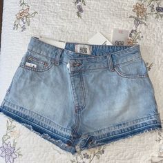 Denim Light Wash, Never Worn Before Shorts. Urban Outfitters Trendy Medium Wash Jeans, Trendy Urban Outfitters Medium Wash Jeans, Spring Cutoff Jean Shorts By Urban Outfitters, Urban Outfitters Denim Blue Denim Bottoms, Urban Outfitters High-waisted Denim Jean Shorts, Urban Outfitters Denim Blue Bottoms, Trendy Urban Outfitters Denim Jeans, Urban Outfitters Light Wash Cotton Bottoms, Urban Outfitters High Waist Medium Wash Bottoms