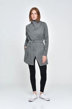 The Forever Jacket – Ruti Winter Outerwear With Tie Waist And Long Sleeves, Long Sleeve Outerwear With Tie Waist For Winter, Elegant Belted Wrap Outerwear, Elegant Wrap-style Belted Outerwear, Fall Outerwear With Self Belt And Long Sleeves, Long Sleeve Outerwear With Self Belt For Fall, Versatile Spring Wrap Outerwear, Belted Cardigan For Fall Workwear, Fall Workwear Belted Cardigan