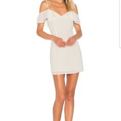 By The Way. Celeste Off Shoulder Mini Dress In White. - Size Xs (Also In S) By The Way. Celeste Off Shoulder Mini Dress In White. - Size Xs (Also In S) Self & Lining: 100% Poly. Hand Wash Cold. Fully Lined. Adjustable Shoulder Straps. Draped Ruffle Overlay. Hidden Side Zipper Closure. Shoulder Seam To Hem Measures Approx 33" At Longest Adjustment Because Straps Are Adjustable, Length May Vary Model Fitted Off White Mini Dress For Date Night, Off White Fitted Mini Dress For Date Night, Cream Mini Dress For Date Night, Fitted Off White Mini Dress For Night Out, Fitted Off-white Mini Dress For Night Out, Off White Fitted Mini Dress, Off White Mini Dress For Day Out, Off-shoulder Cream Mini Dress For Brunch, Fitted Off White Mini Dress For Brunch