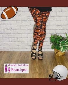 Womens Super Bowl Football Leggings | MomMe And More Boutique – MomMe and More