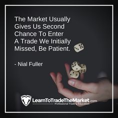 two dices being thrown into the air by a person's hand with text that reads, the market usually gives us second chance to enter