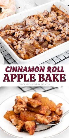 this cinnamon roll apple bake is the perfect dessert for fall