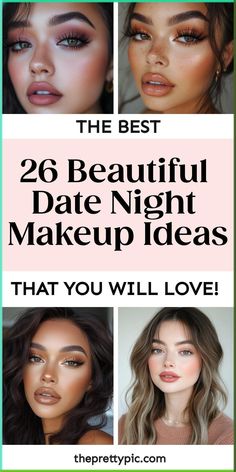 Looking for date night makeup ideas? Get inspired by these simple and stunning date night makeup looks. Whether you prefer a natural, glowy look or a more dramatic style, we've got you covered! Elevate your evening with gorgeous makeup that will make you feel confident and beautiful. From soft smoky eyes to bold red lips, find the perfect look for your next romantic outing. Let your makeup enhance your natural beauty and create a flawless appearance that will wow your partner. Date Night Makeup Looks, Night Makeup Looks, Night Makeup Ideas, Bronze Eye Makeup, Vampy Lips, Smokey Eye For Brown Eyes, Bold Red Lips, Dramatic Style