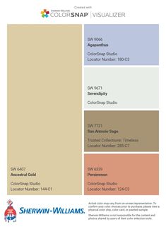 the color scheme for sherylin williams's new paint palette, which is available in