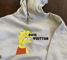 Comes on a Tan hoodie! Lisa from the simpsons Louis Vuitton inspired hoodie! Perfect foe any fans of the Simpson’s! Hoodie Gang, Vuitton Outfit, Beanie Outfit, Victoria Secret Outfits, Trendy Hoodies