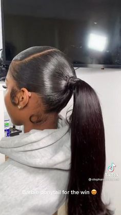 𝐏𝐢𝐧: @𝐭𝐡𝐞𝐧𝐢𝐧𝐚��𝐠𝐫𝐥 🦋 [Video] | Sleek ponytail hairstyles, Black ponytail hairstyles, Weave ponytail hairstyles Hair Styles For Black Women Ponytail, Sleek Ponytail Black Women Wedding, Low Slick Back Braided Ponytail Weave, Cute Ponytail Ideas For Black Women, Nice Ponytail Hairstyles For Black Women, Sleek Ponytail Weave Black Women, Middle Part Hairstyles For Black Women Ponytail, Low Ponytail Hairstyles Black Women, Low Pony Tailed Hairstyle Black Women