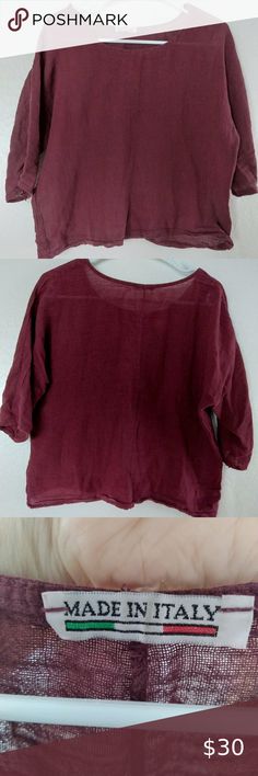 100% Linen Plum Cropped Long-Sleeve Plum, The Social, In Italy, The 100, Fashion Home Decor, Fashion Home, Italy, Long Sleeve, Fashion Tips