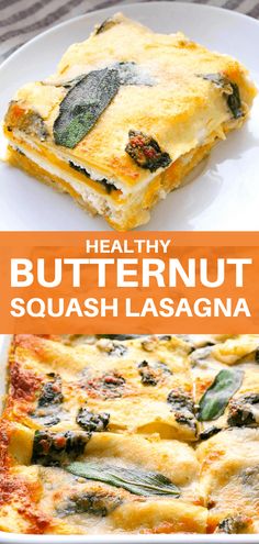 healthy butternut squash lasagna recipe with spinach and cheese