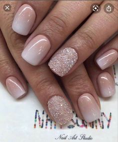 Nagellack Trends, Bridal Nail Art, Pink Ombre Nails, Colorful Nails, Rose Gold Nails, Wedding Nails Design, Nail Art Wedding, Pink Nail Polish