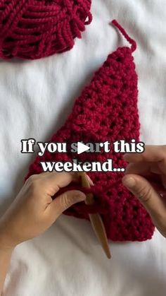 someone crocheting a triangle with the words if you sort this weekend