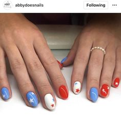 Easy 4th Of July Nails, 4th Of July Nail Designs, Nails With Stars, July Nail Designs, Good In The World