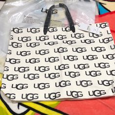 Ugg Canvas Tote Casual Logo Bags For Spring, Casual Bags With Logo For Shopping, Trendy Logo Bags For Spring, Trendy Spring Bags With Logo, Casual Summer Bags With Logo, Trendy Summer Bags With Logo, Ugg Tote Bag, Ugg Bag, Purple Camo