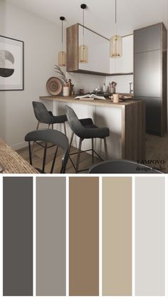 the color scheme for this kitchen is neutral