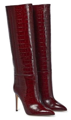 Red Knee High Boots, Burgundy Boots, High Heeled Boots, Paris Texas, Trending Boots, Red Boots, Knee High Leather Boots, Winter 2022, Looks Chic