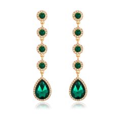 PRICES MAY VARY. High Quality:Vintage Long Dangle Earrings are made of sparkly green rhinestone crystals, and Eco-friendly gold-plated metals,ensuring that they are both durable and long-lasting.Nickle-Free, Lead-Free and Hypoallergenic. Green Earrings Size:Max width 0.71 inch/18 mm,drop length 3.3 inch/84 mm,each piece weight:0.28oz/8g. Elegant Vintage Design:Our long dangling statement earrings are made up of four beaded and a teardrop rhinestone.The elongated design adds a sense of elegance a Jewelry For Prom, Divine Union, Dangle Earrings Wedding, Formal Jewelry, Crystal Chandelier Earrings, Costume Earrings, Teardrop Dangle Earrings, Long Dangle Earrings, Custom Earrings