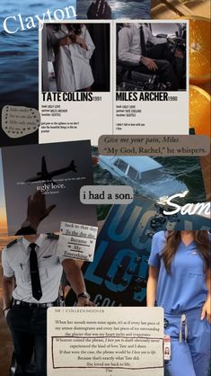 the collage shows people in business attire, and an orange slice with words on it