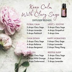 Doterra Clary Calm Recipe, Clary Sage Roller Blends, Clary Sage Diffuser Blend, Clary Sage Essential Oil Blends, Sage Diffuser Blends, Doterra Clary Sage, Clary Sage Uses, Clary Sage Doterra, Plush Dress